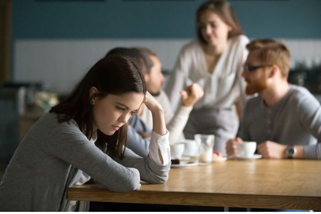 Young woman looking sad